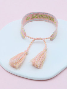 Zhehu Bracelet tissé personnalisé cadeau de la fête des enseignants Bracelet en toile brodée Bracelets tressés pour enseignant - Product Image 3