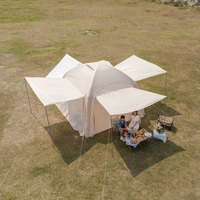 Tente de camping gonflable à dôme rond 4-5 personnes tente de glamping pour le camping familial avec pompe tente à air Camping gonflable en plein air
