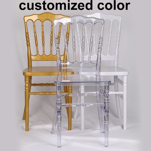 Chaise <span class=keywords><strong>Napoléon</strong></span> en cristal doré transparent, capacité de charge de 150 kg, pour location événementielle commerciale, facile à nettoyer après les événements - Product Image 2