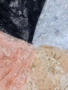 Tela iridiscentes de lentejuelas doradas 2025, accesorios africanos, tela celestial de malla de lentejuelas doradas para vestidos - Product Image 5