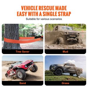 Heavy Duty MBS-36,000 Lbs Recovery Kit 3' X 30' Tow Strap Tree Saver Winch Strap Triple Reinforced Loop <b>Protective</b> <b>Sleeves</b> - Product Image 6