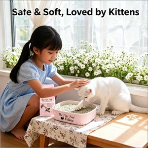 Bac à litière pour chat en tofu avec charbon actif, bois de pin et amidon de maïs, biodégradable, écologique, jetable dans les toilettes, sans blocage - Product Image 1