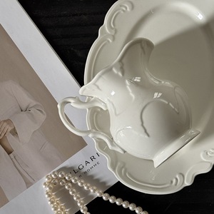 New French vintage atmosphere relief <b>ceramic</b> milk cups, coffee milk <b>kettles</b>, small vases, storage jars, household wholesale - Product Image 1