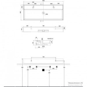 Scarabeo Teorema 2.0 120r un moderno lavabo a mano in pietra naturale e marmo forma ovale per uso bagno - Product Image 3