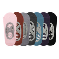 Chaussettes d'intérieur tricotées à bout rond sans talon pour femme, antidérapantes, pour yoga, ballet et danse