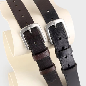 تصميم كلاسيكي الأعلى مبيعاً جلد بقر أسود نحيف للرجال دبوس سبيكة لإبزيم توريد المصنع للجينز واللباس - Product Image 1