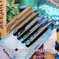 Pousse-cuticules double face en acier inoxydable réutilisable pour manucure, éliminateur de peaux mortes, nettoyage des ongles, créatif