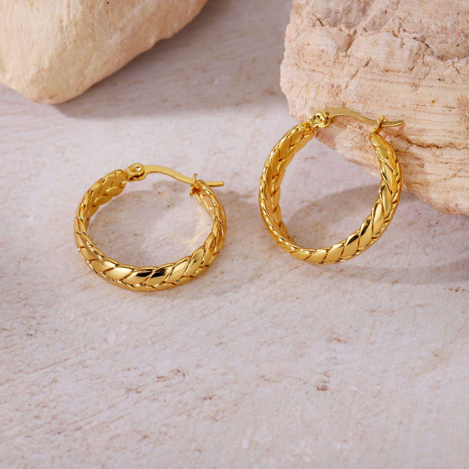 Boucles d'oreilles à clipser plaquées or MS6 25MM