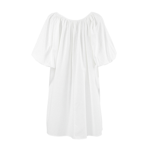 QINSI bianco abiti da notte Casual per donna cotone con scollo a V nastro maniche corte Mini camicia da notte traspirante camicia da notte Sexy da donna - Product Image 5