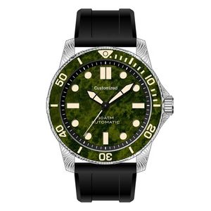 Custom Miyota 9015 <b>Watches</b> C3 Super Luminous 300M Water Resistant Damascus Steel Case Automatic Men's <b>Watch</b> with Rubber Strap - Product Image 6