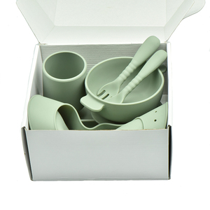 ชุดจานชามซิลิโคนสำหรับเด็กทารกเด็ก,ชุดอุปกรณ์รับประทานอาหารสำหรับเด็กวัยหัดเดินปราศจาก Bpa ตามสั่ง - Product Image 1