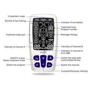 ROOVJOY TENS EMS Combo Unit Electro Muscle Stimulator By Quad Stim Plus OTC Stim Tens Machine For Pain Physical Therapy Device