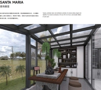 Maison en verre Jardin d'hiver Véranda Pergola préfabriquée Jardin d'hiver Aluminium Aluminium Jardins d'hiver et maisons en verre Kit