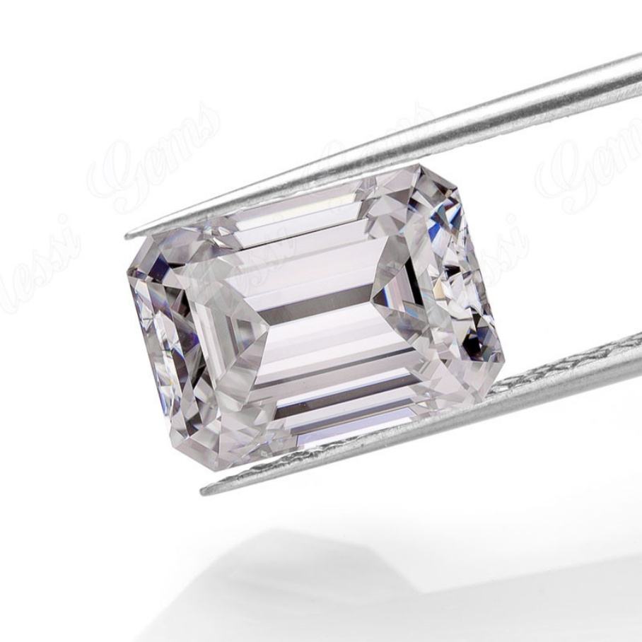 GH color emerald cut moissanite