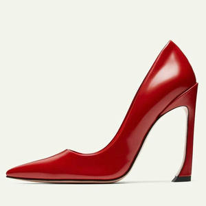 Women Sexy Pointed Toe Solid Shoes High <b>Hook</b> Thin Heels Bright Patent Sandals Dress Stiletto on Pumps - Product Image 4