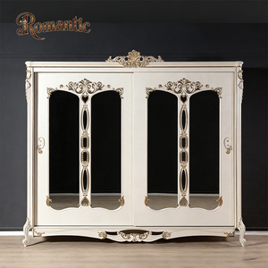 Set <span class=keywords><strong>Letto</strong></span> Matrimoniale <span class=keywords><strong>Grande</strong></span> in Legno Massello Bianco e Oro, Stile Classico Europeo, Adatto per Camere <span class=keywords><strong>da</strong></span> <span class=keywords><strong>Letto</strong></span> e Uso Alberghiero di Alta Gamma. - Product Image 6