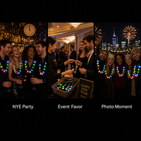 Collier lumineux LED « Bonne Année » en gros, qui brille dans le noir, idéal pour les fêtes du Nouvel An, bijou lumineux portable pour le réveillon du Nouvel An