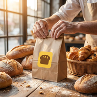 Bolsas de Papel Kraft Personalizadas, Bolsas de Papel para Alimentos, Bolsas de Papel para Pan, Bolsas de Papel Promocionales, Logotipo Personalizado Disponible, Directo de Fábrica