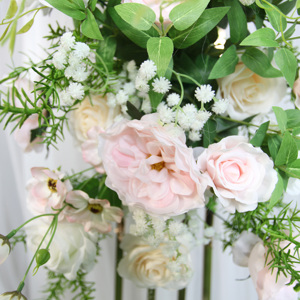 Nhân Tạo Màu Trắng Màu Hồng Hoa Hàng Lụa Hoa Hàng Sắp Xếp Đám Cưới Trang Trí Nội Thất Lối Lối Lối Chạy Hoa Á Hậu Cho Đám Cưới - Product Image 6