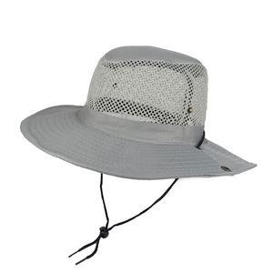 Mesh Breathable <b>Folding</b> <b>Bucket</b> Hat Solid Color Wide Brim Sunproof Sun Hat Summer Outdoor Fishing <b>Bucket</b> Hat - Product Image 1
