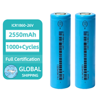 Baterai Lithium Ion Victpower ICR1860-26V 18650 2550mAh Kapasitas Tinggi 1000+ Siklus Isi Ulang untuk Elektronik Konsumen