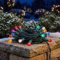 Guirlande lumineuse de Noël LED G12 mini certifiée UL, ampoules globe colorées, décoration intérieure et extérieure pour les fêtes