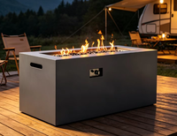 Produit phare : Grande cheminée extérieure au gaz naturel en acier Corten, foyer de table robuste pour bois de chauffage, garantie 5 ans