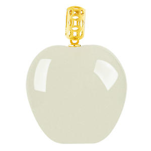 Pendentif en jade blanc néphrite naturel, or 18 carats, bijoux pour femmes, style chinois, cadeau avec certificat d'évaluation D559 - Product Image 5
