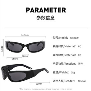 Wrap Around Trendy Fashion occhiali da sole donna uomo specchiato Sport Vintage Retro Oval Shades Baseball Cycling - Product Image 5