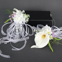 Bouquet de fleurs artificielles en soie Calla Lily pour mariage, Noël, mariée, marié, fête, banquet, décoration, vente en gros