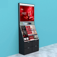 Armoire de présentation de maquillage complet Armoire arrière Petite étagère de comptoir de maquillage de beauté universelle Présentoir Miroir simple face