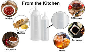 Dispensador de alimentos de plástico con tapa para salsa, aceite, <span class=keywords><strong>tatuaje</strong></span>, pintura, 4oz, 8oz, 16 oz, 100ml, 250ml, 500ml - Product Image 5