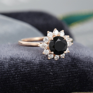 Anillo de Eternidad de Plata de Ley 925 con Ónice Negro Redondo, Joyería de Ónice Negro - Product Image 3