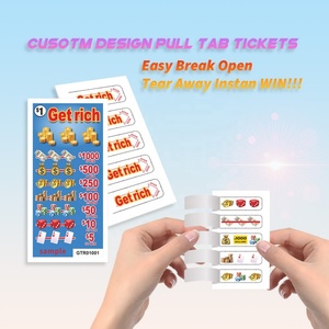 Billets de jeu à gratter 'Get Rich 5 Windows' avec design personnalisable facilement détachable, impression usine et languette de tirage porte-bonheur - Product Image 2
