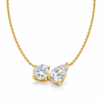 Pendentif en diamant de laboratoire certifié IGI, diamant synthétique, or massif 14K 18K, collier en diamant de laboratoire