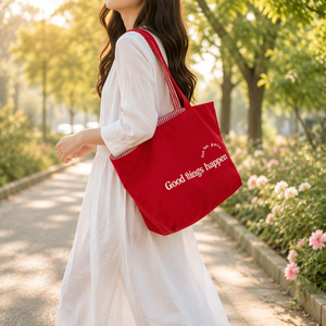 Bolsa de Lona Personalizada con Letras en Inglés, Moderna, Minimalista, Ecológica, Reutilizable, Abierta, para Compras, Almacenamiento, Regalos, Viajes, Venta al Por Mayor - Product Image 2