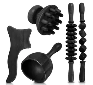 مجموعة فاخرة سوداء اللون الأكثر مبيعاً جهاز تدليك للجسم مصنوع من مواد خشبية