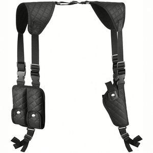Sacoche tactique universelle noire dissimulée pour arme à feu avec double pochette pour chargeurs - Product Image 1
