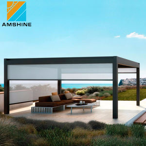 Pergola personnalisée, toit à persiennes réglable, pavillon motorisé <span class=keywords><strong>de</strong></span> jardin étanche et gazebo installé sur une jetée en béton - Product Image 6