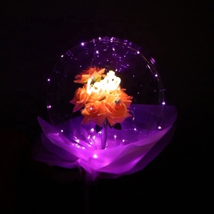 Wholesale Bobo <strong>Ballon</strong> With Rose 24 Inches clear Balloon for Birthday Party for Christmas New - Product Image 4
