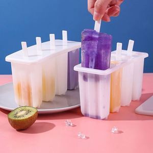 New Product Ideas 4 Grids PP Transparent Reusable Plastic Popsicle Mold Stackable Custom Popsicle Molds - Product Image 3