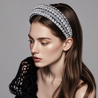 Serre-têtes de luxe en gros pour femmes, serre-têtes baroques en strass et éponge, accessoires de mode pour cheveux en cristal pour soirées dansantes