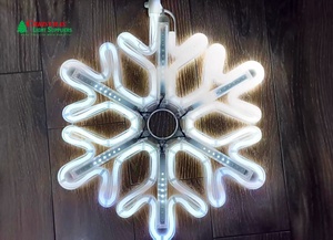 Guirlande LED Néon Flocon de Neige de Noël 80cm IP65 Étanche, Effet Pluie de Météores Scintillant, Blanc Chaud Doux, pour Extérieur et Intérieur, Garantie 2 Ans - Product Image 3