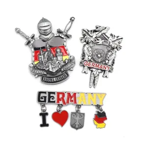 Großhandel kunden spezifisches Design Stadt tourismus Souvenirs deutsche Geschenke 3D Metall Kühlschrank Magnet