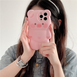 Custodia Morbida in TPU a Forma di Maialino Rosa per iPhone 17 Pro Max 16 Plus 15, <span class=keywords><strong>Cover</strong></span> Protettiva Anti-Caduta con Cartone Animato Carino per <span class=keywords><strong>Apple</strong></span> 14 13 <span class=keywords><strong>12</strong></span> - Product Image 2