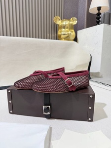 Genuine ALAIAs Ballerina <b>Shoes</b> Mesh Fishnet Luxury Women's <b>Soft</b> Sparkle Hollow Genuine Leather Upper Mary Jane Flat Casual <b>Shoes</b> - Product Image 3