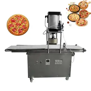 Máquina de prensagem de massa comercial e doméstica Máquina automática para fazer base de pizza com tampa aberta