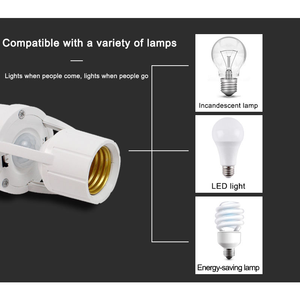 Portalámparas inteligente E27 ajustable 110V/220V, sensor de movimiento con encendido/apagado automático, portalámparas con sensor de movimiento - Product Image 3