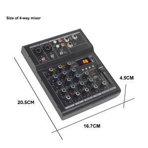 Mezclador Profesional Pequeño con Bluetooth de 4 y 6 Vías con Efecto Reverb y Micrófono para Karaoke Escenario y Tarjetas de Sonido - Product Image 3