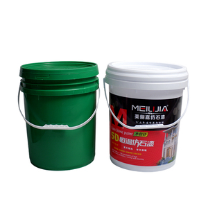 Seau en plastique recyclé PP blanc de 10L 20L 15 litres avec poignée et couvercle en métal - Product Image 2